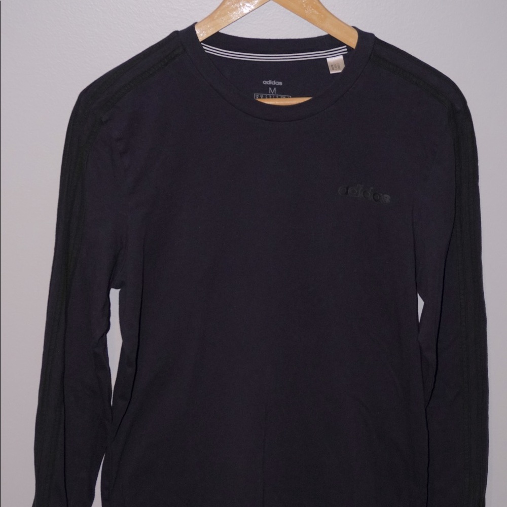 Navy Blue Long-Sleeve Adidas Casual Shirt
